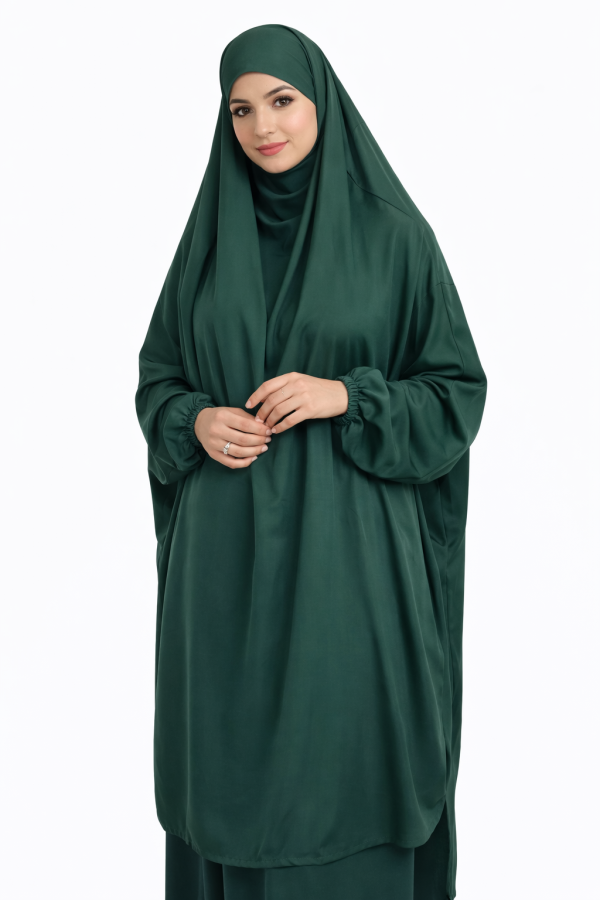 3 Piece Jilbab - Bottle Green