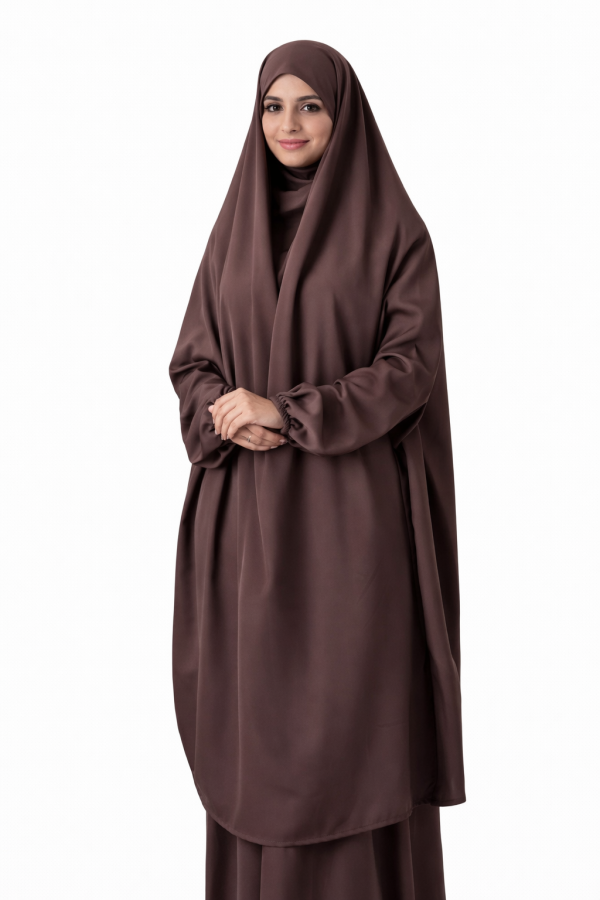 3 Piece Jilbab - Coffee Brown