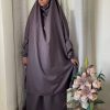 3 Piece Jilbab - Muavish Brown Attires For Muslimah
