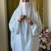 3 Piece Jilbab - Pearl White Attires For Muslimah