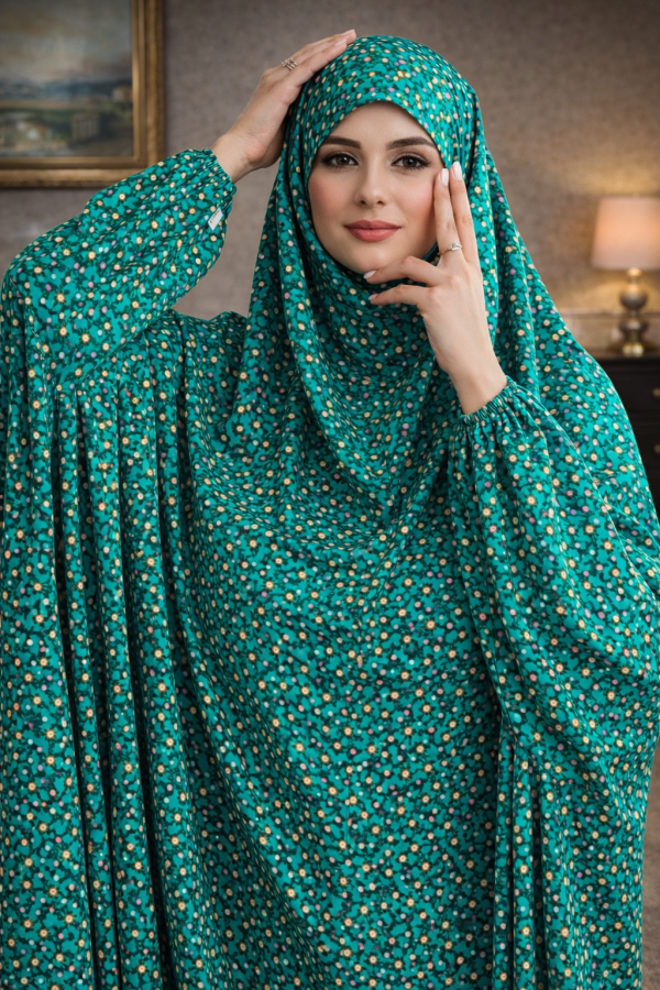 Full Coverage Namaz chadar with sleeves + Niqab (Linen)