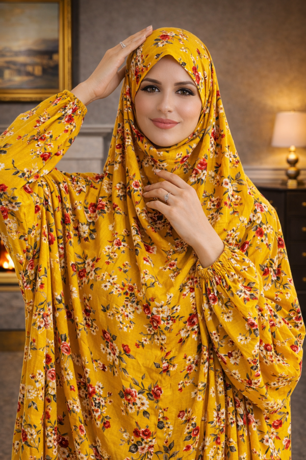 Full Coverage Namaz Chadar with Sleeves + Niqab (Linen)