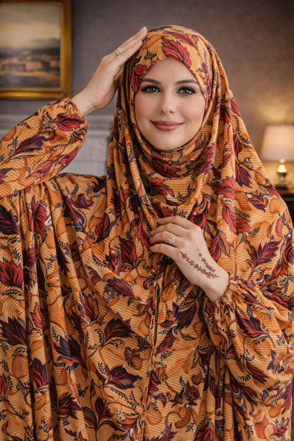 Full Coverage Namaz Chadar with Sleeves + Niqab (Pure Lawn)