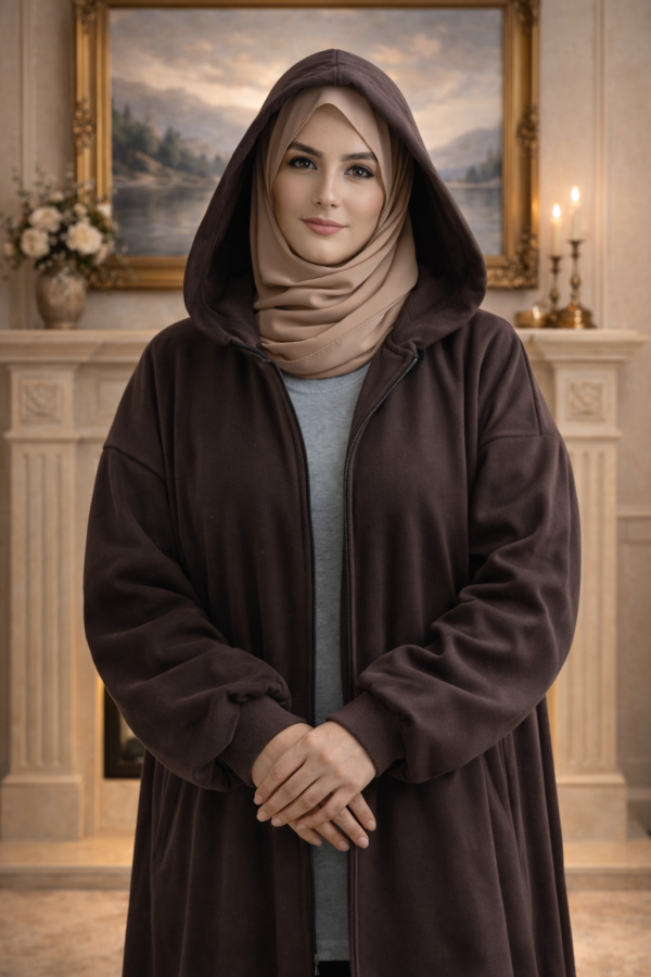 Hoodie Abaya (Dark Brown)