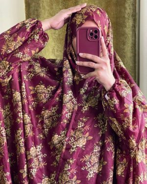 Full Coverage Namaz Chadar with Sleeves + Niqab (Mix Lawn) Attires For Muslimah
