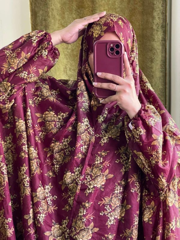 Full Coverage Namaz Chadar with Sleeves + Niqab (Mix Lawn) Attires For Muslimah