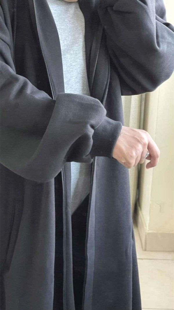 Hoodie Abaya (Charcoal Grey) Attires For Muslimah
